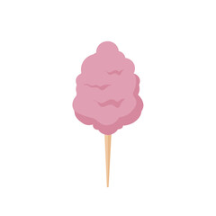 Cotton candy isolated on white background. Pink candy floss. Vector stock