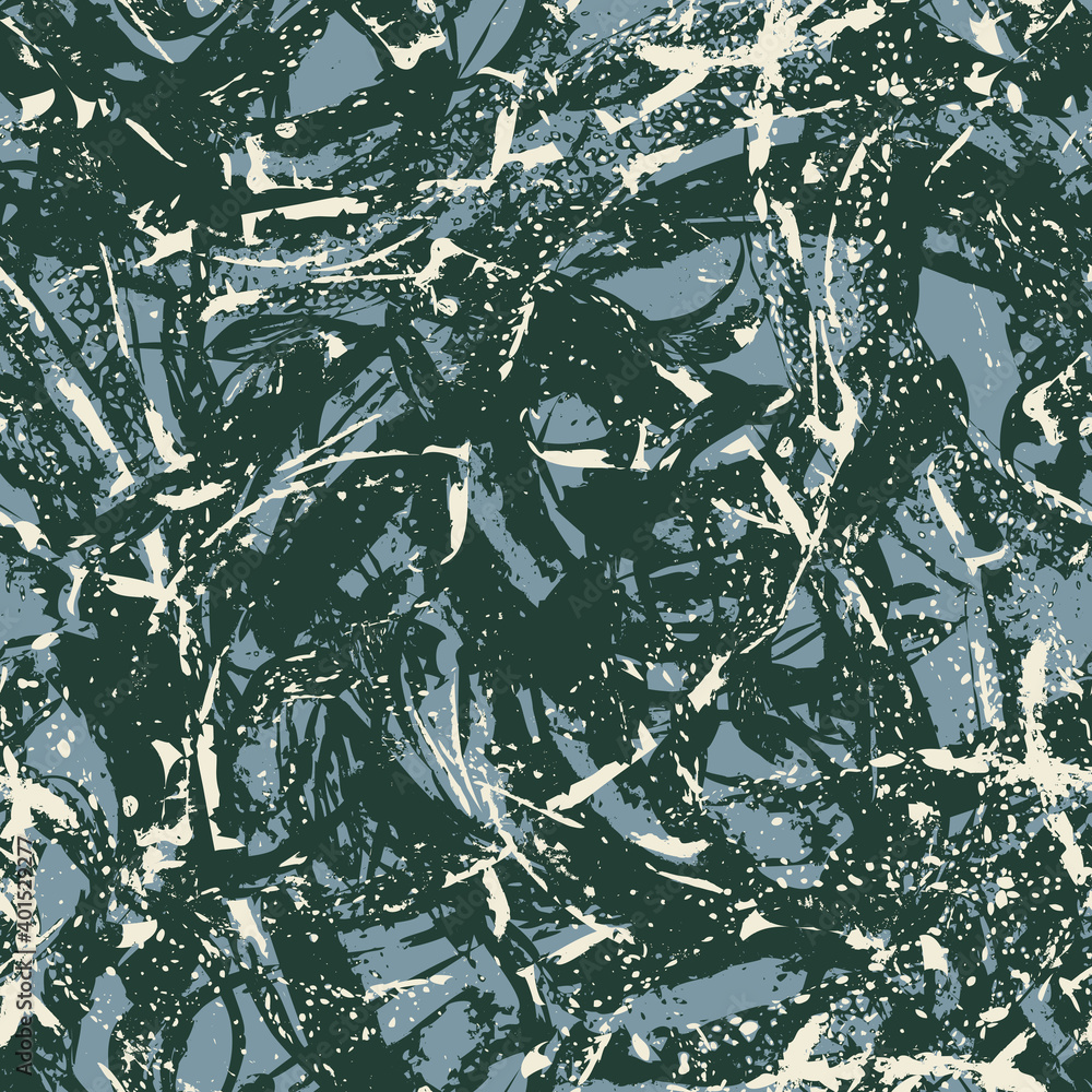 Poster abstract seamless pattern with random brush strokes, chaotic scribbles and spots in a grunge style. 