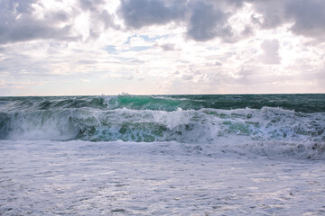 Big waves on the sea during a storm