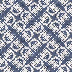 Naadloze Franse boerderij linnen bedrukte bloemendamast achtergrond. Provence blauw grijs linnen patroon textuur. Shabby chique stijl geweven achtergrond wazig. Textiel rustiek all-over print