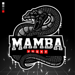 The black mamba mascot. esport logo design - obrazy, fototapety, plakaty