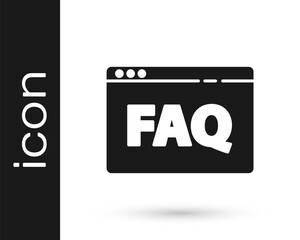 Grey Browser FAQ icon isolated on white background. Internet communication protocol. Vector Illustration.