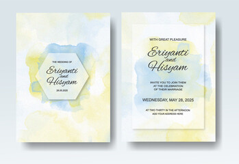 Obraz premium Wedding invitation with abstract splash watercolor