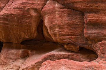 
Delightful red rocks on the road to Petra in Jordan.