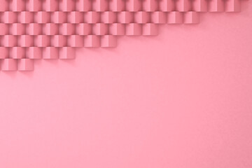 background simulating pink cardboard paper with triangles 3D Illustration. With Copy Space