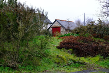 The countryside near Donges and not far from the city of Donges (west of France - 21 december 2020) 