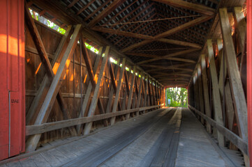 Interior of James Covered Bridge in Indiana, United States