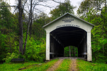Leatherwood Station Covered Bridge in Indiana, United States