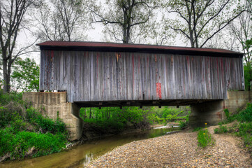 View of Marshall Covered Bridge in Indiana, United States