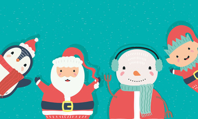 cute animals wearing christmas clothes characters