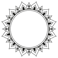 circle black ornament in flower shaped vector design
