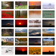 Collage with different landscapes from Romania