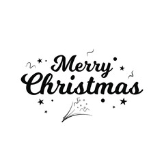 Black inscription on a white background, Merry Christmas. Holiday greeting, vector illustration of black lettering.
Hand drawn quote for print, cards, decoration.