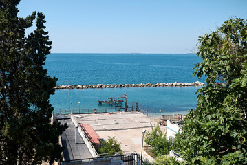 Taranto, Italy - September 06, 2020 : View of the sea from Lungomare