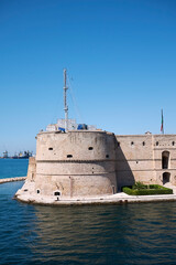 Taranto, Italy - September 06, 2020 : view of Castello Aragonese