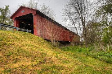 View of Houck Covered Bridge in Indiana, United States