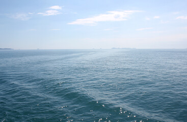 blue sea in blue sky