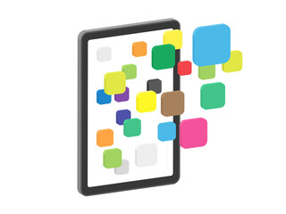 タブレットPCアプリケーションの3Dイラスト