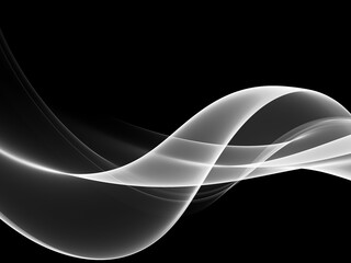 Abstract grey wave on a black background	