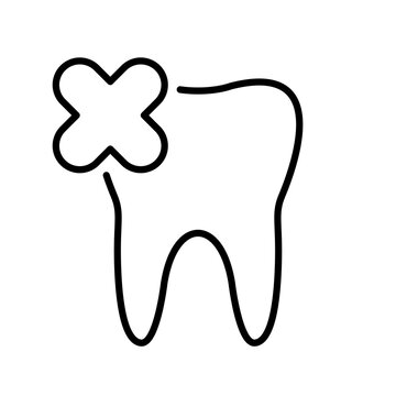 Extraction tooth icon, tooth doctor, removal wisdom teeth. Dental removing symbol