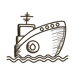 ship petroleum transport drawn style icon