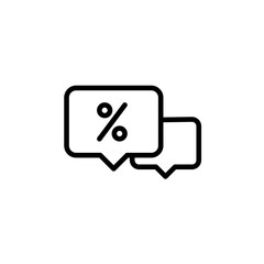 Discount message icon. E-commerce theme icon design. outline style icon. Vector