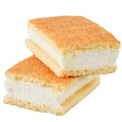 ice cream vanilla sandwich in chocolate chip cookies