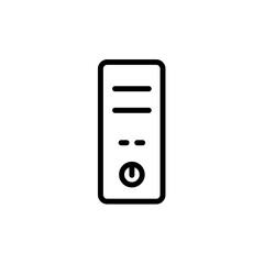 Computer cpu icon. Electronic device theme icon design, outline icon style. Vector