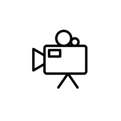 Video camera icon. Electronic device theme icon design, outline icon style. Vector