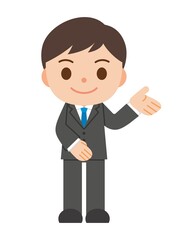 案内 スーツ 男性