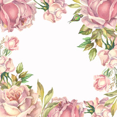 Obraz na płótnie Canvas pink rose border