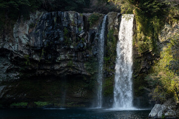 Fototapeta na wymiar beauty green nature forest waterfall
