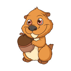 cute chipmunk baby cartoon character