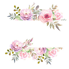 cute flowers frame with roses