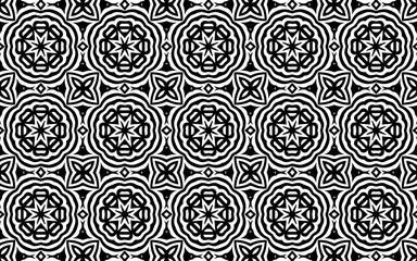 Ethnic black white texture in doodling style. Geometric background from traditional folk pattern for wallpaper, coloring book, textile.
