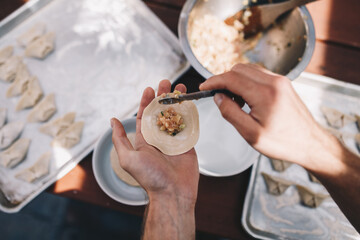 Making potstickers