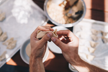 Making potstickers