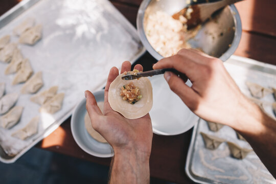 Making potstickers