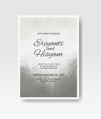 Wedding invitation with abstract splash watercolor