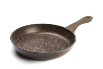 Frying pan non-stick isolated on white background. Selective focus