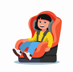 girl sitting in car seat
