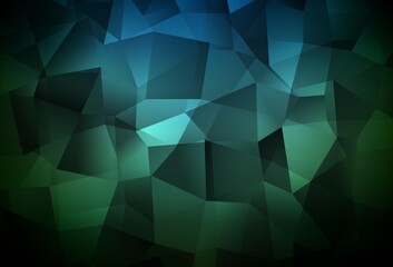 Obraz premium Dark Green vector polygon abstract layout.
