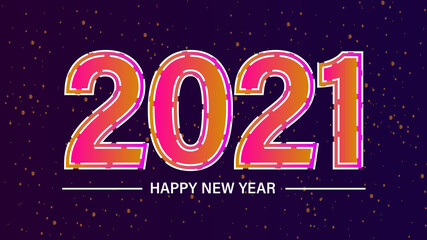 New year 2021 vector illustration with text effect background , happy new year, 2021 design 
