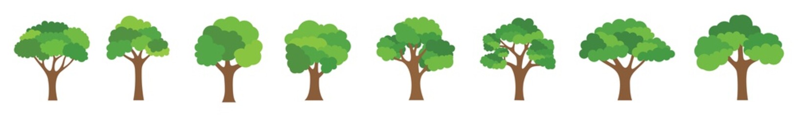 tree icon set. Tree collection isolated on white background, vector illustration