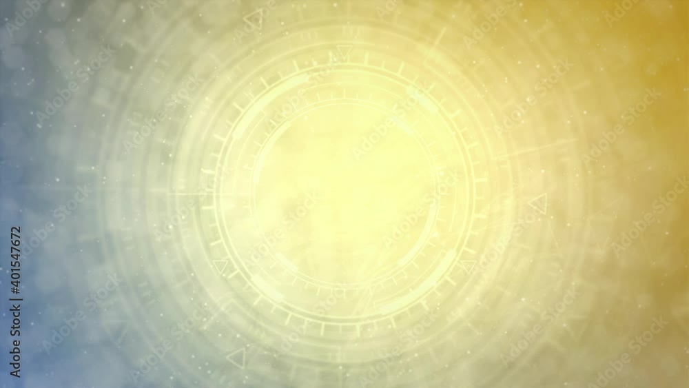 Poster bright abstract background of moving ui or hud circles