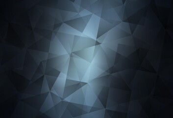 Obraz premium Dark BLUE vector triangle mosaic background.