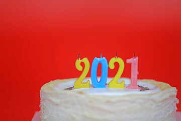 birthday cake with candles