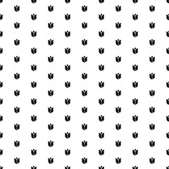 Naklejka premium Square seamless background pattern from geometric shapes. The pattern is evenly filled with black tulips. Vector illustration on white background