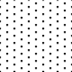 Square seamless background pattern from black tooth symbols. The pattern is evenly filled. Vector illustration on white background
