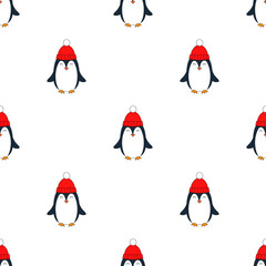 \Cute Penguins Seamless Repeat Vector Pattern.